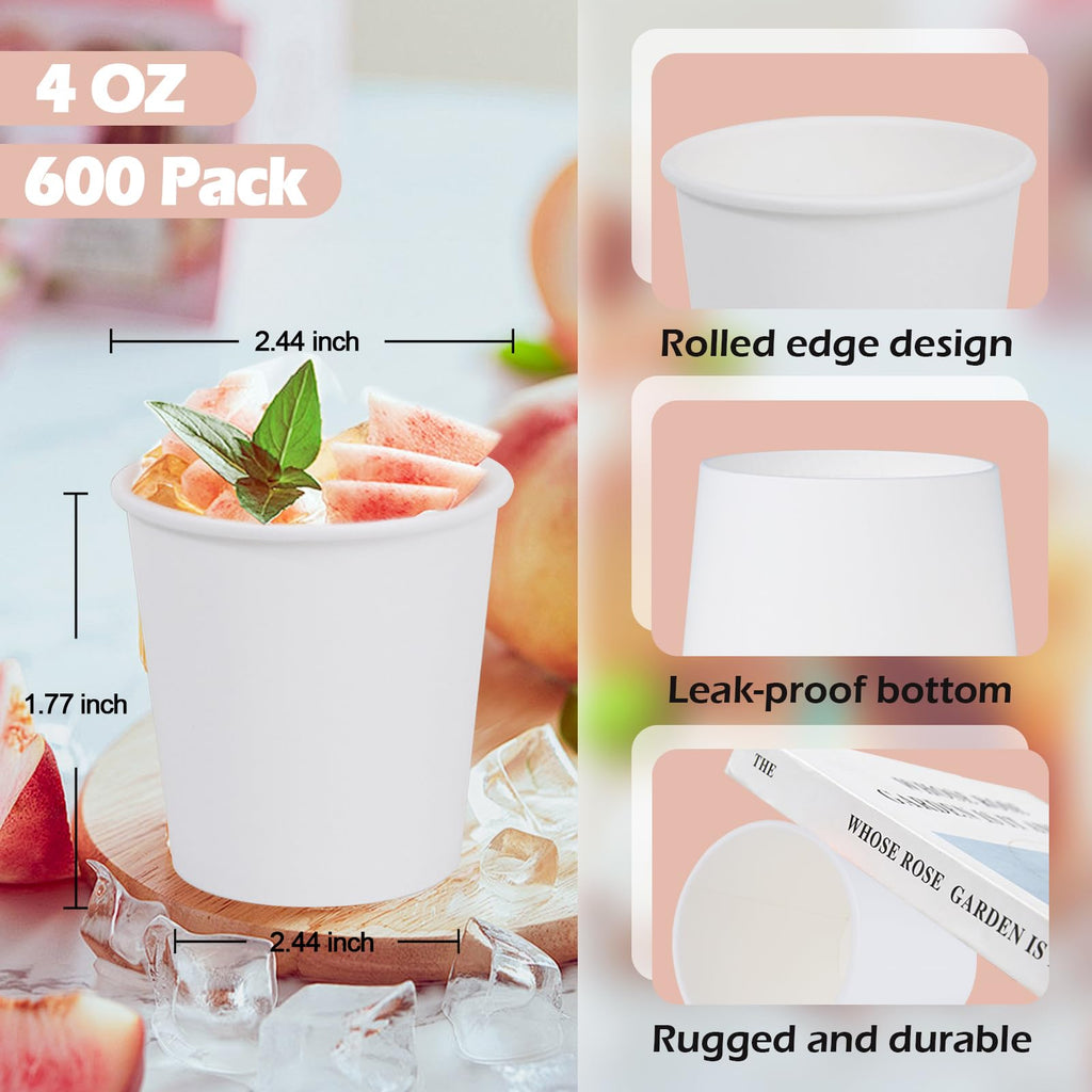 SIUQ 1200 Pack 3 oz Paper Cups, Small Disposable Bathroom Mouthwash Cups, Mini White Paper Espresso Cups 3 Ounce for Parties, Bathroom, Picnics, Travel and Events