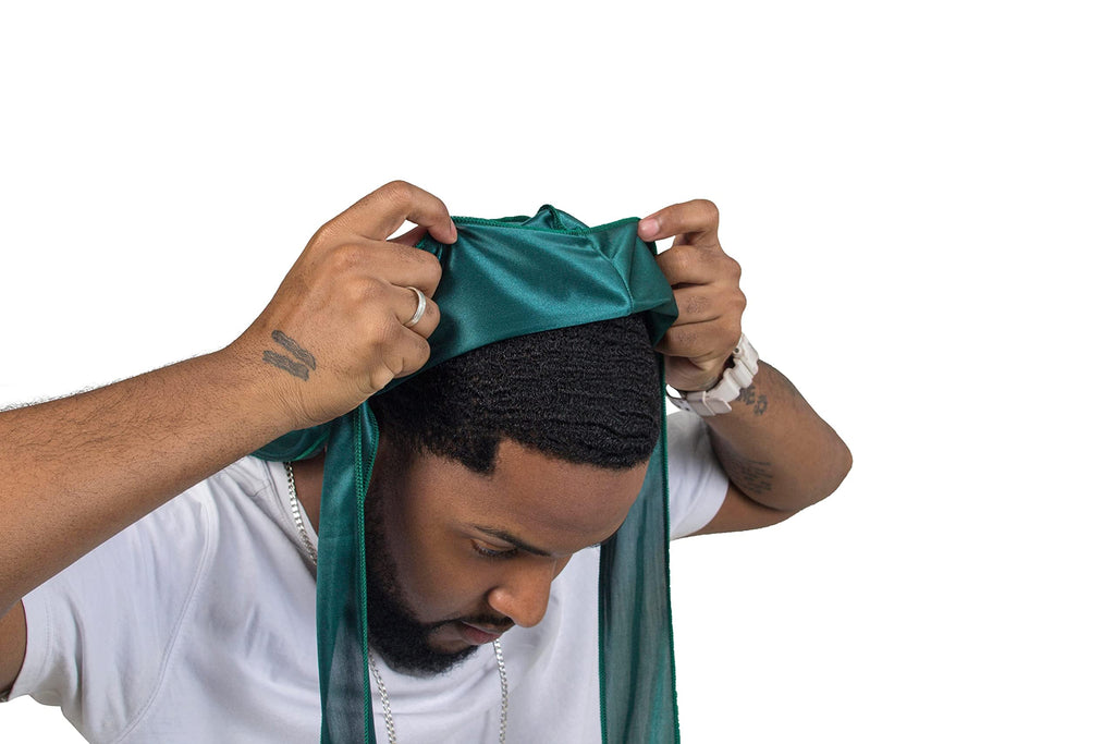4PCS Silky Durags for Men Women 360 Waves with 1 Wave Cap, Silky Satin Durag Extra Long Tails