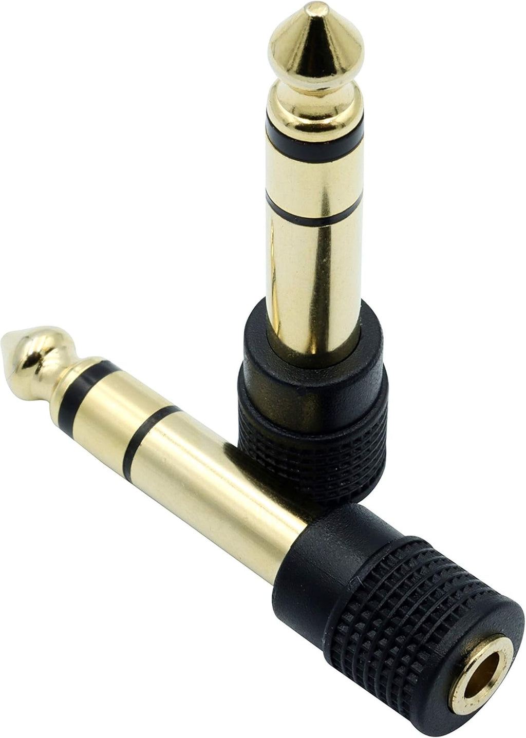 Chadou Audio Adapter 6.35mm (1/4 inch) Male to 3.5mm (1/8 inch) Female Stereo Headphone Connector Gold Plated, 2 Pack