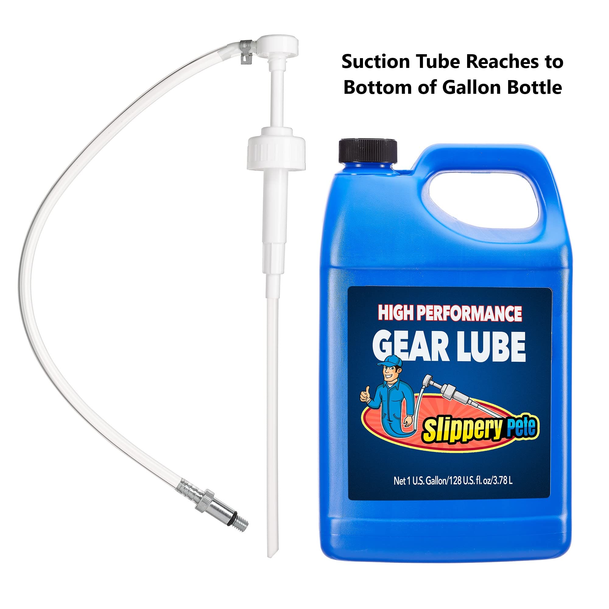 Slippery Pete - Lower Unit Gear Oil Pump for Standard Quart Bottles, Includes 3/8 inch Metal Swivel, 8mm and 10mm Adapters Fit Most Marine Boat Outboard Motors (NOT COMPATIBLE WITH VOLVO PENTA)