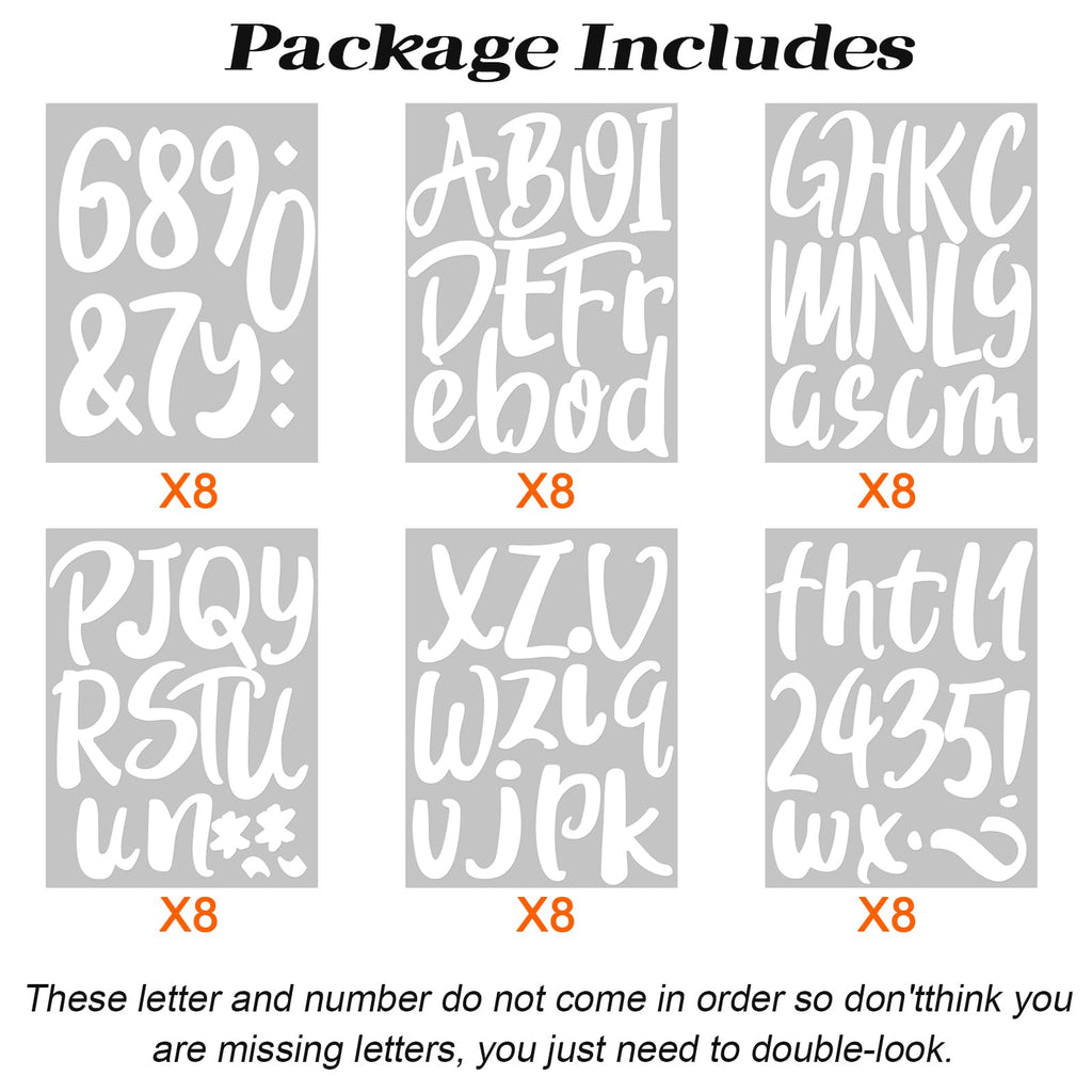 Outus 576 Pieces 8 Sheets Letters Stickers Self Adhesive Vinyl Letter for Graduation Cap Alphabet Number Stickers Mailbox Numbers Sticker, Decals for Classroom Decor Sign Door(Black,1 Inch)