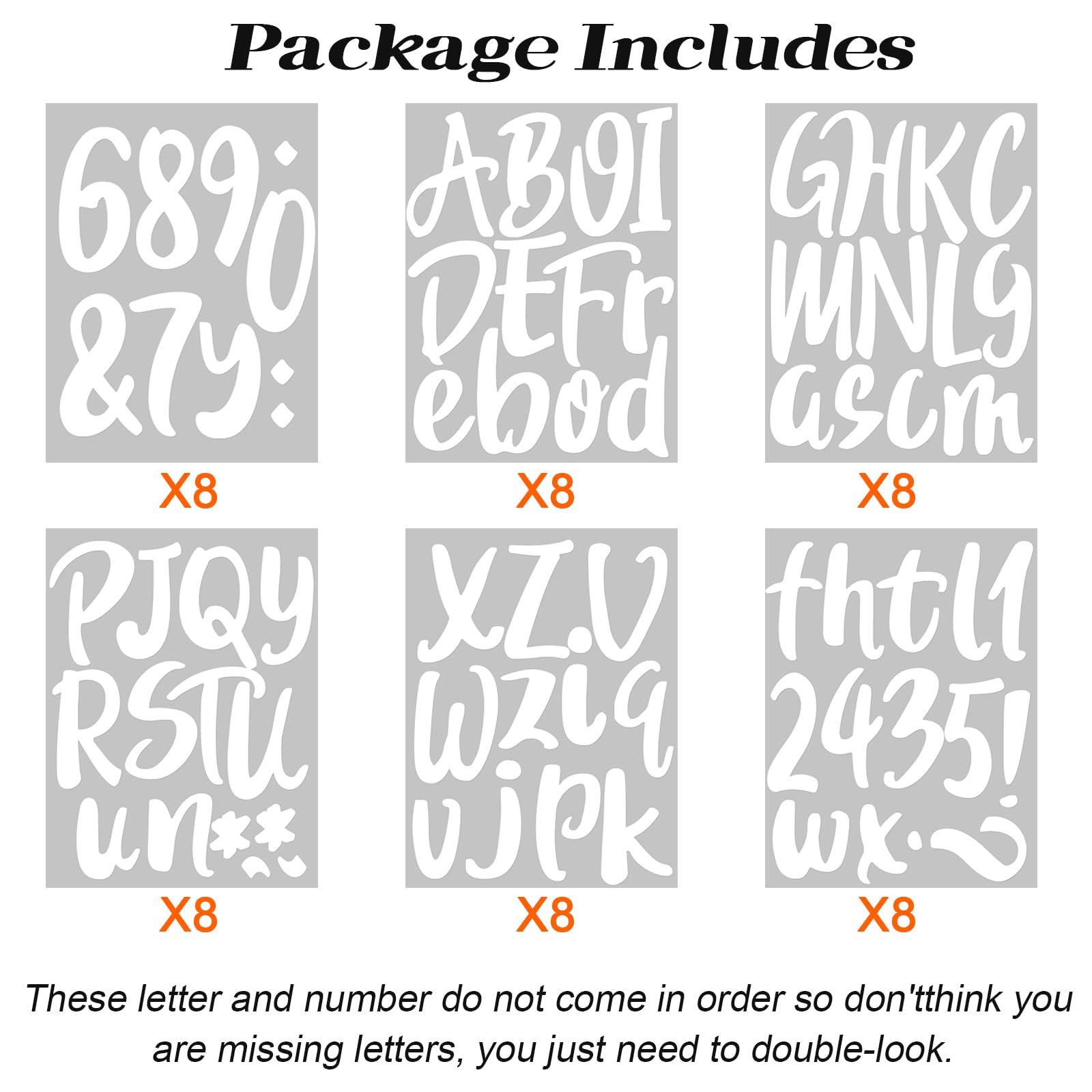 Outus 576 Pieces 8 Sheets Letters Stickers Self Adhesive Vinyl Letter for Graduation Cap Alphabet Number Stickers Mailbox Numbers Sticker, Decals for Classroom Decor Sign Door(Black,1 Inch)