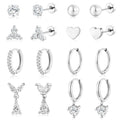 Adoyi 9 Pairs Gold Hoop Earrings Set for Womens Twisted Huggie Hoops Earrings 14K 18K Gold Plated for Girls Valentines Mother's Day Birthday Gifts Lightweight