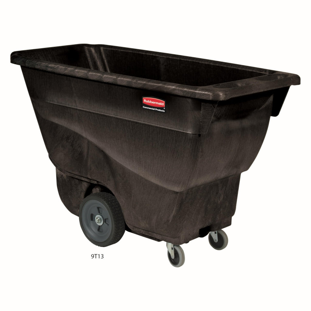 Rubbermaid Commercial Products Tilt Dump Truck, 1 Cubic Yard, 2100 lb Capacity, Black, Heavy Load Capacity with Wheels, Trash Recycling Cart for Office/Warehouse/Facility Management