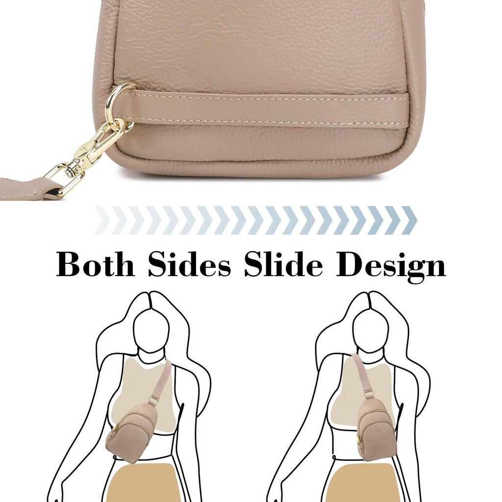 INICAT Small Crossbody Sling Bags Faux Leather Fanny Packs Purses for Women Everyday & Travel
