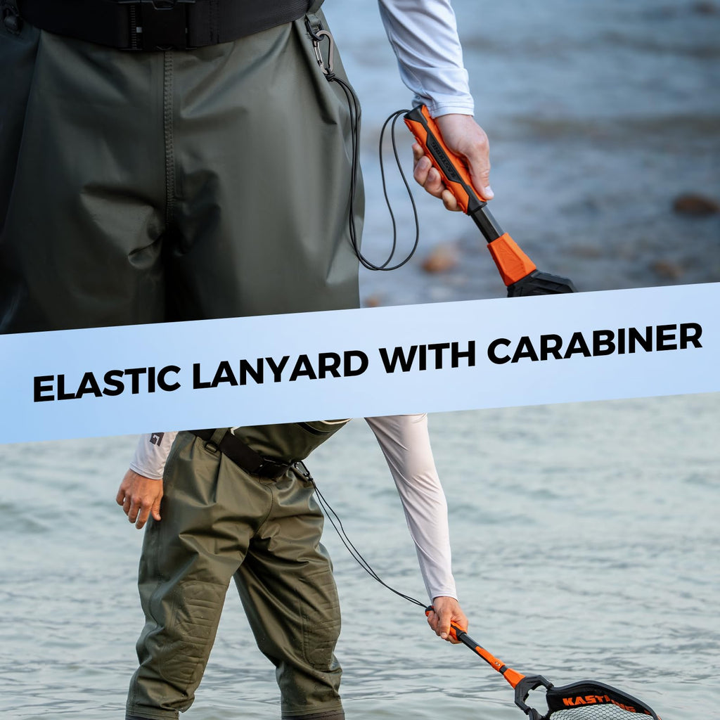 KastKing Titanet Fishing Net, Durable Aluminum Handle, Non-Slip Hi-Vis Grip, Compact Bag & Lanyard, Ideal for Kayak, Lake, Fly, or River Fishing, 2 Net Options