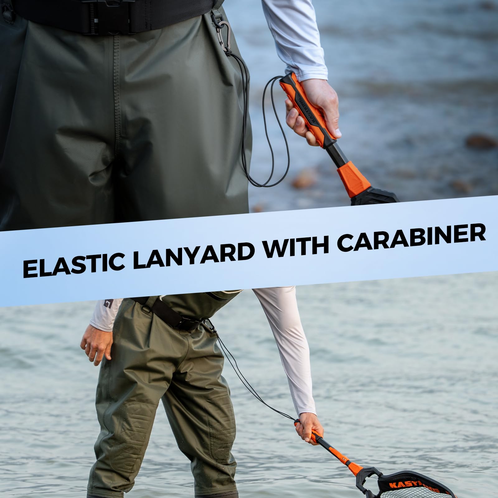 KastKing Titanet Fishing Net, Durable Aluminum Handle, Non-Slip Hi-Vis Grip, Compact Bag & Lanyard, Ideal for Kayak, Lake, Fly, or River Fishing, 2 Net Options