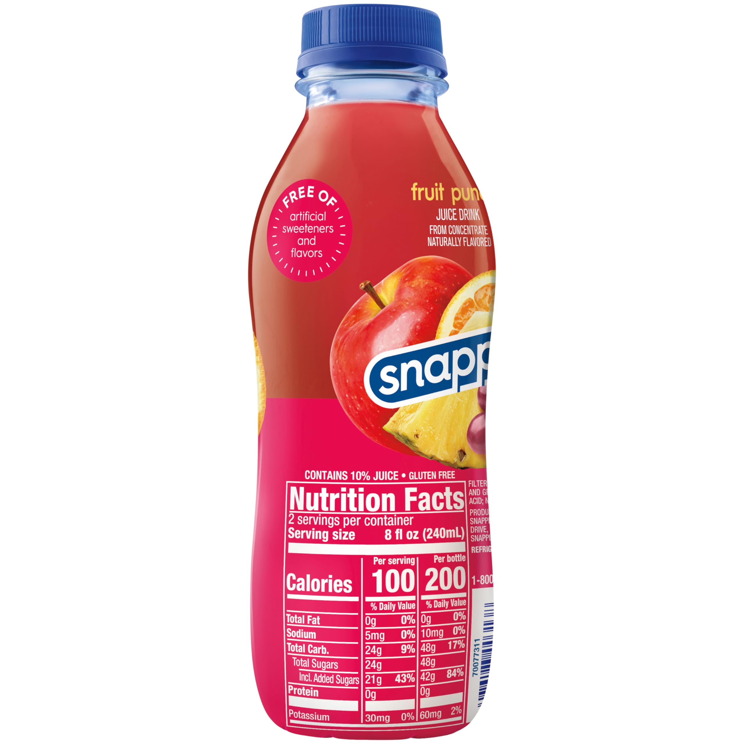 Snapple Apple Juice Drink, 16 fl oz recycled plastic bottle, 6 pack