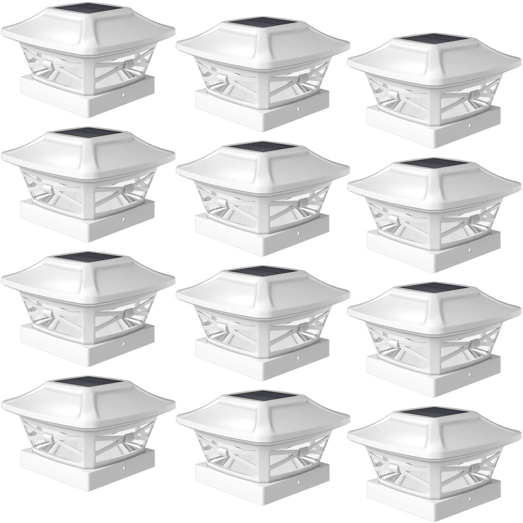 Davinci Lighting Renaissance Solar Outdoor Post Cap Lights - Includes Bases for 4x4 5x5 6x6 Posts - Bright LED Light - Pearl White (1 Pack)