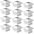 Davinci Lighting Renaissance Solar Outdoor Post Cap Lights - Includes Bases for 4x4 5x5 6x6 Posts - Bright LED Light - Pearl White (1 Pack)