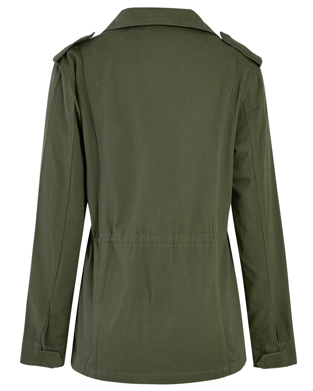Soulomelody Women Military Anorak Jackets Zip Up Snap Buttons Parka Safari Utility Coats Outwear with Pocket