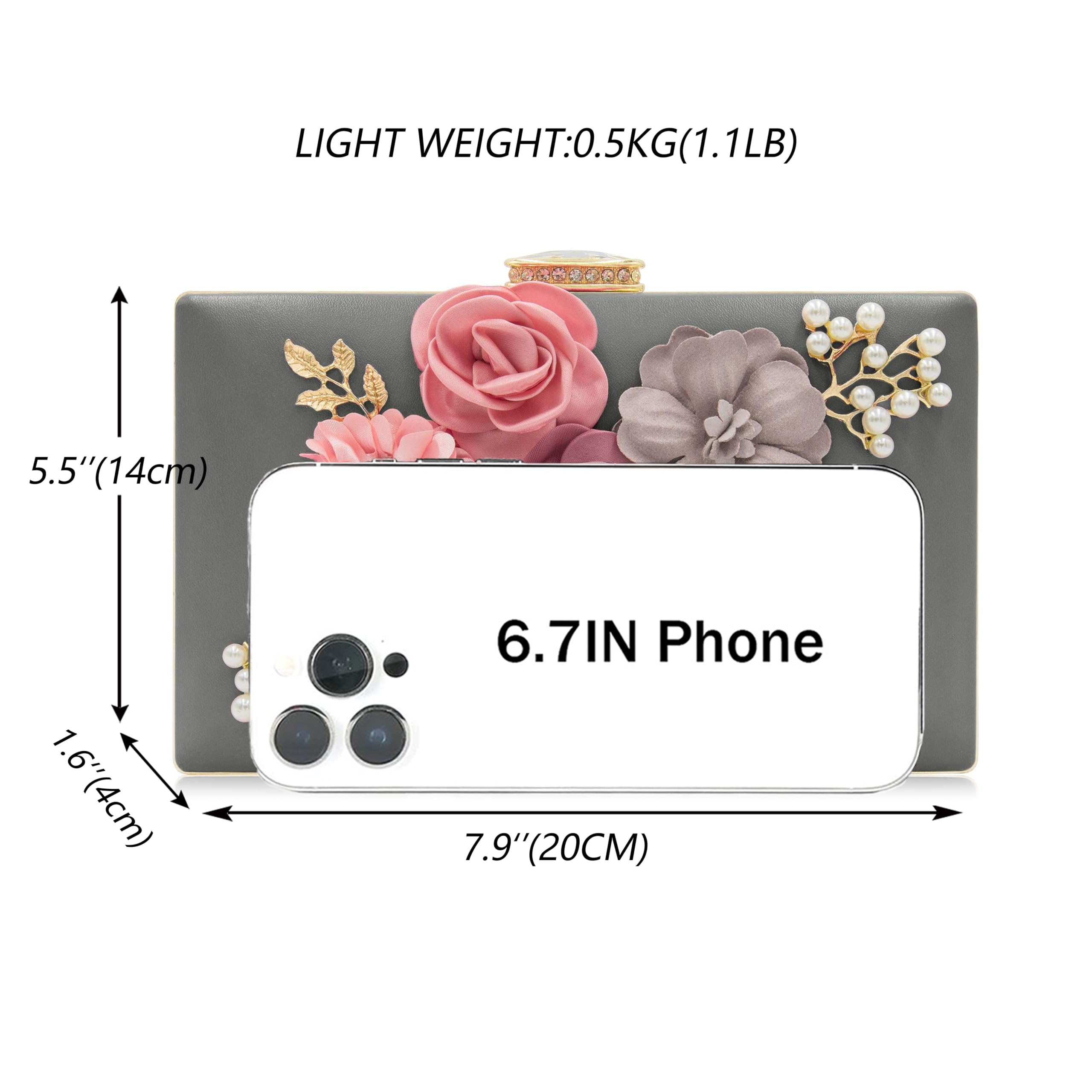 Evening Bag for Women, Flower Wedding Evening Clutch Purse Bride Floral Clutch Bag