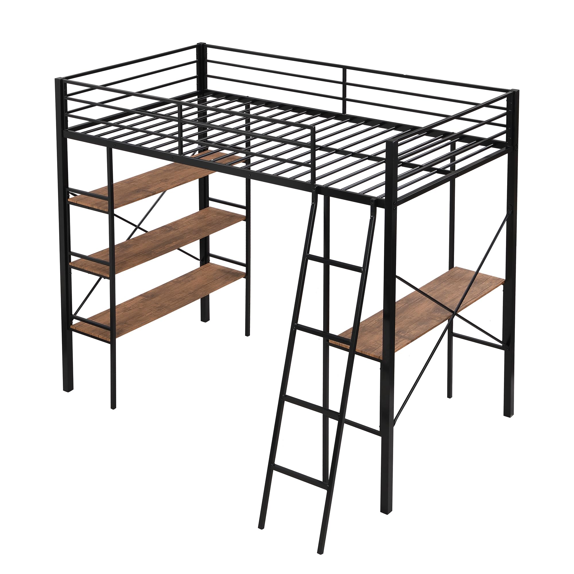 DNYN Twin Size Loft Bed with Desk & Storage Drawers& Table Set for Kids Bedroom,Covertible Twin-Over-Twin Bunkbeds Design,Easy Assemble & Space Saving & No Box Spring Needed,for Small Space, Black