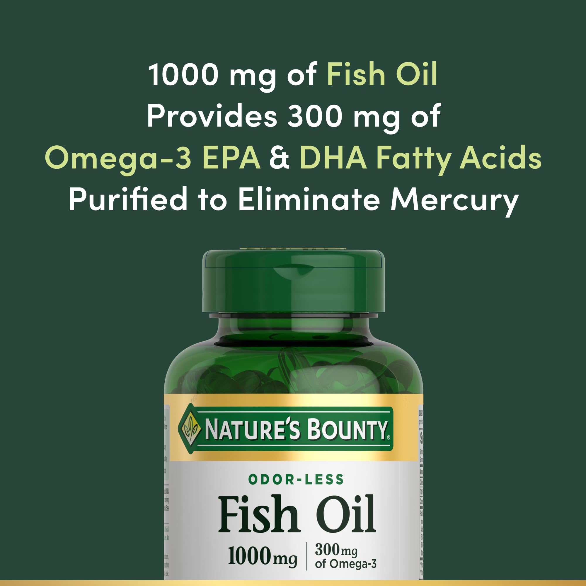Nature's Bounty Fish Oil 1000 mg Coated Softgels, 220 Count