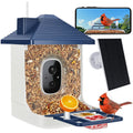 Smart Bird Feeder with Camera,AI Identify Species,Bird House with Solar Powered,Instant Arrival Alerts,2K Capture Video,Live View for Lover (Blackish Green)