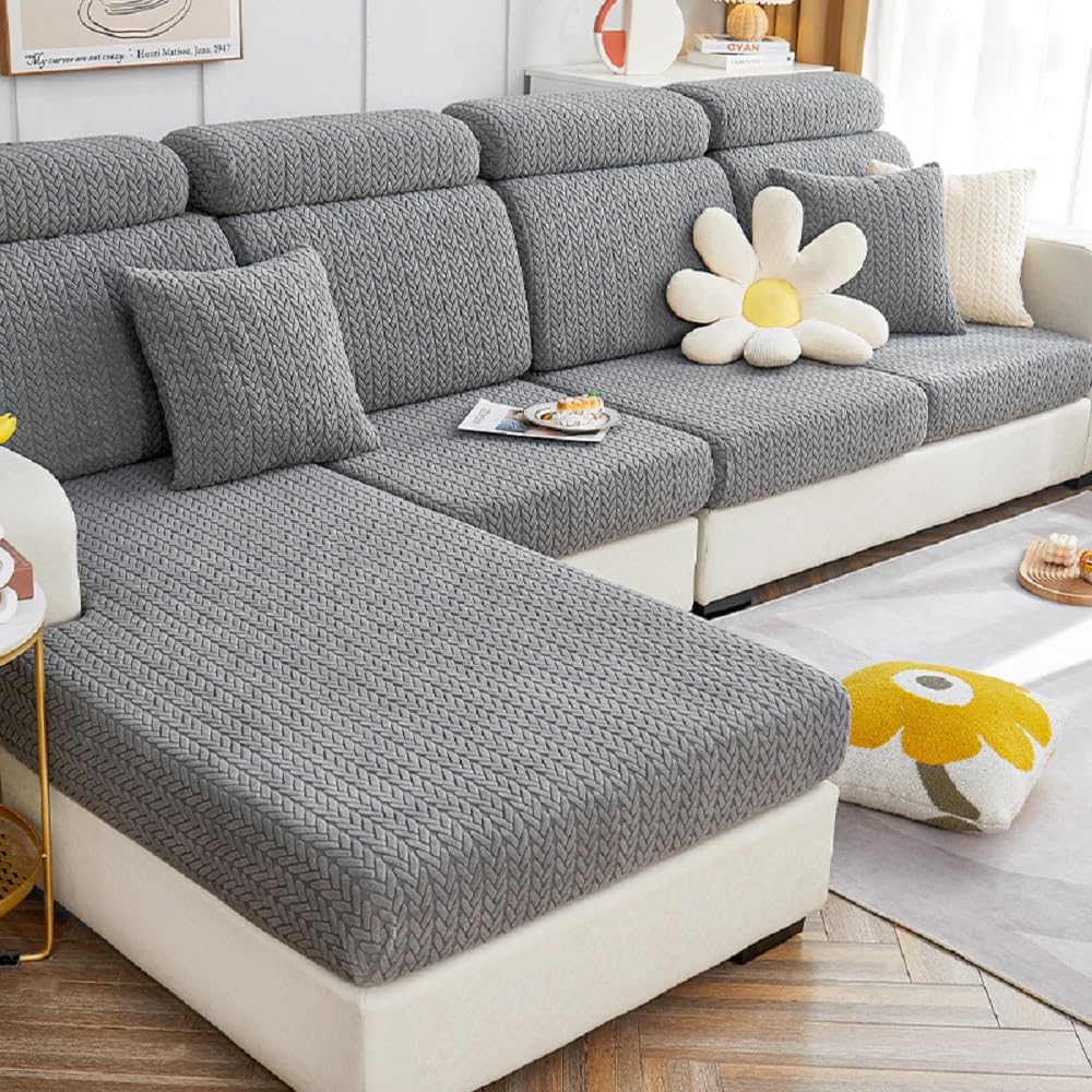 Yoovat Sofa Covers Soothing Home Sofa Covers Sofa Hero Covers Couch Cushion Covers for Dogs Stretch Couch Covers Slipcovers for Couches and Sofas (Wheat-Blue,Large Single Seat Cover)