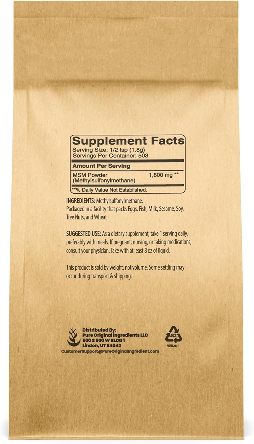 Methylsulfonylmethane MSM Powder (2 lbs), Always Pure, Natural Sulfur Dietary Supplement