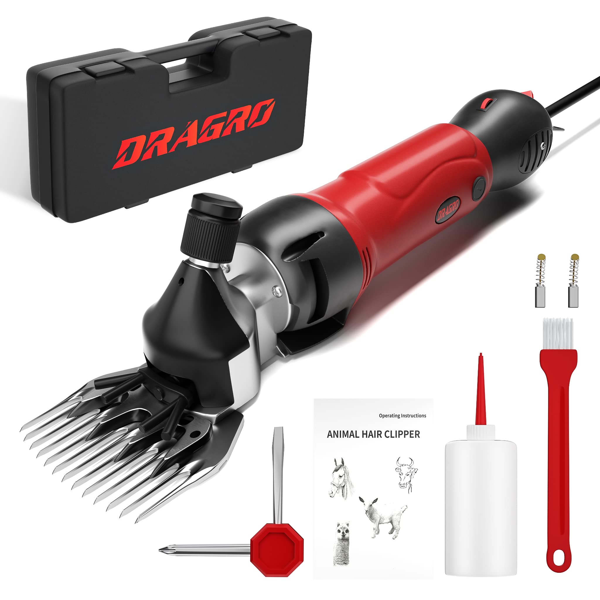 2026 Upgraded Sheep Shears 500W, Professional Electric Sheep Clippers, Farm Livestock Grooming Kit, 6 Speed Heavy Duty Electric Shears for Sheep Alpacas Goats Thick Coat Animals