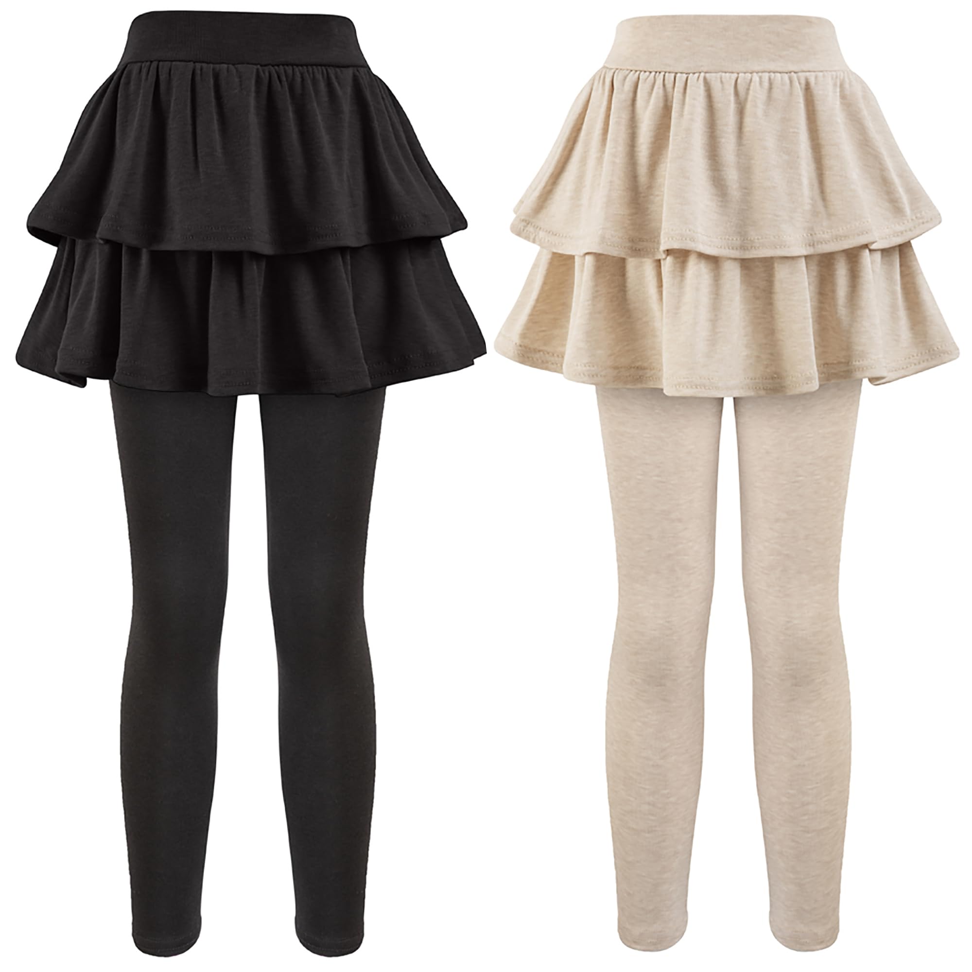 Girls School Uniform Pants Leggings with Skirts Stretch Warm Jegging 4-12 Years