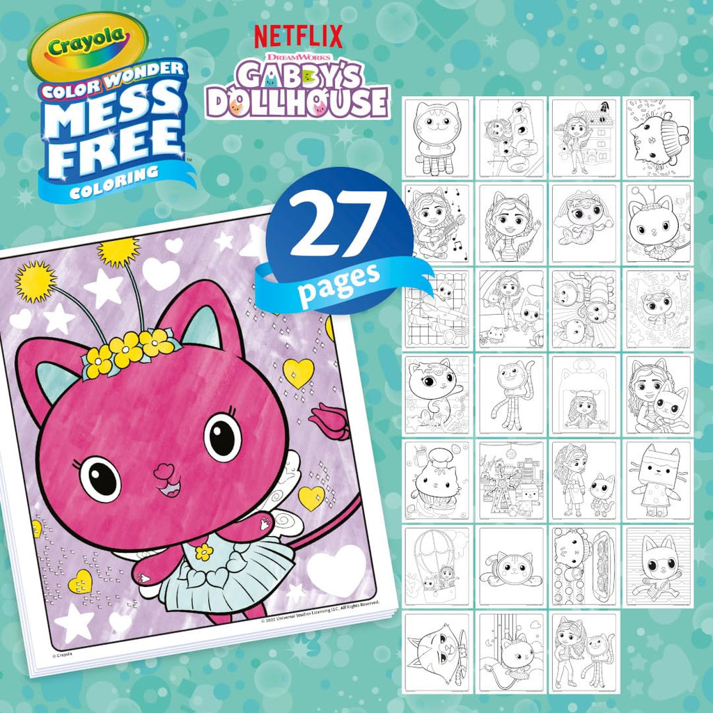 Crayola Color Wonder Gabby's Dollhouse Activity Kit, Mess Free Coloring Set for Toddlers, Travel Activities & Toys, Gifts for Girls & Boys