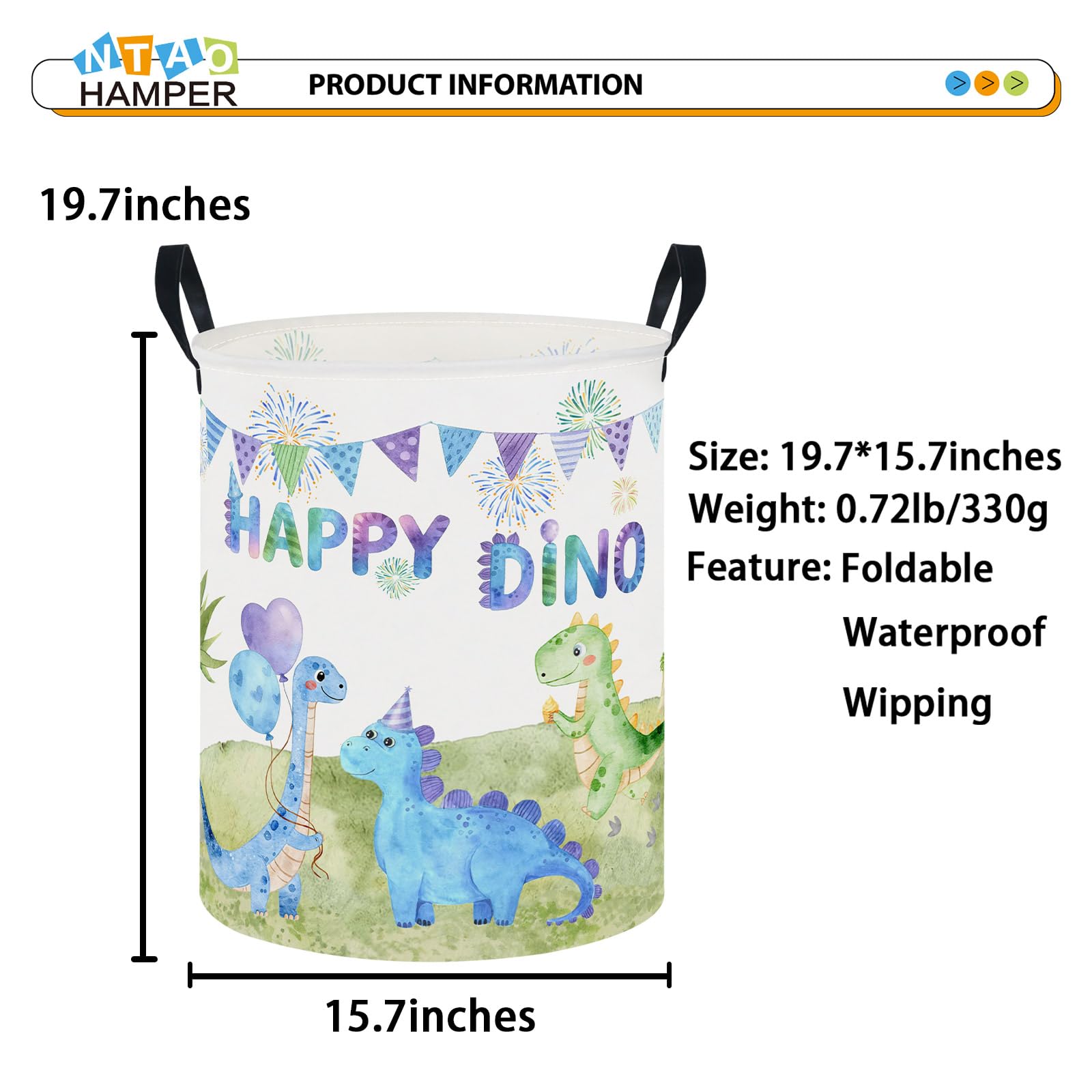 NTAOHAMPER Laundry Hamper, Laundry Basket, Waterproof Storage Bin for Bedroom, Clothes Organizer Basket, Books Box, Room Decor(Animal)