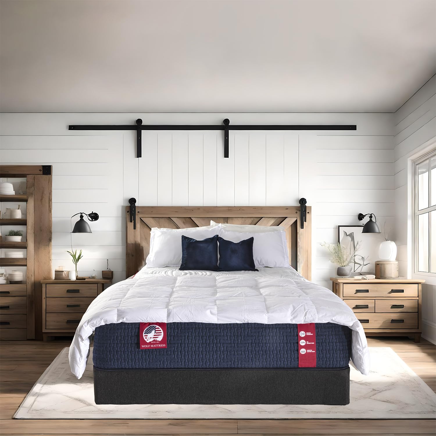 Wolf Twin Mattress - 12-Inch Essential Medium Memory Foam Hybrid Mattress with 7 Layers, Individually Wrapped Coil, Cooling Design, 101-Night Trial, Provides The Right Level of Comfort and Support