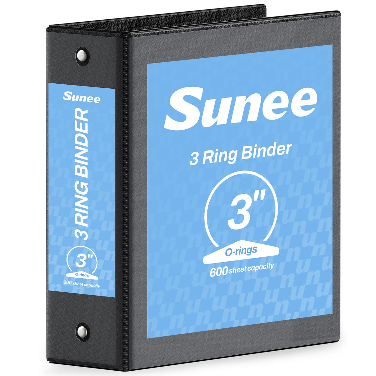 SUNEE 3 Ring Binder 1/2 Inch 1 Pack, Clear View Binder Three Ring PVC-Free (Fit 8.5x11 Inches) for School or Office Supplies, Black