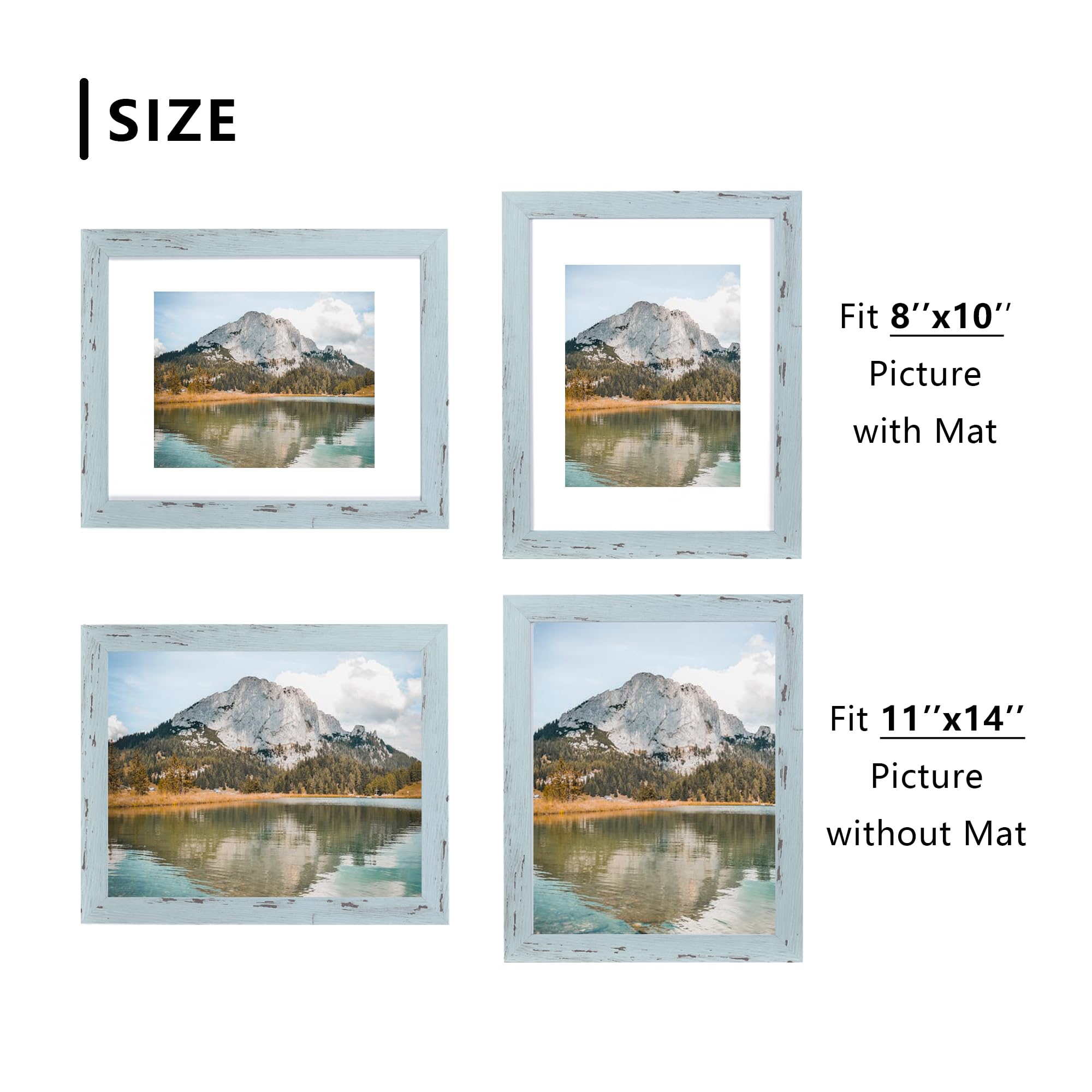 5x7 Picture Frame Gold, Display 5x7 without Mat or 4x6 with Mat, Wall Gallery Photo Frames