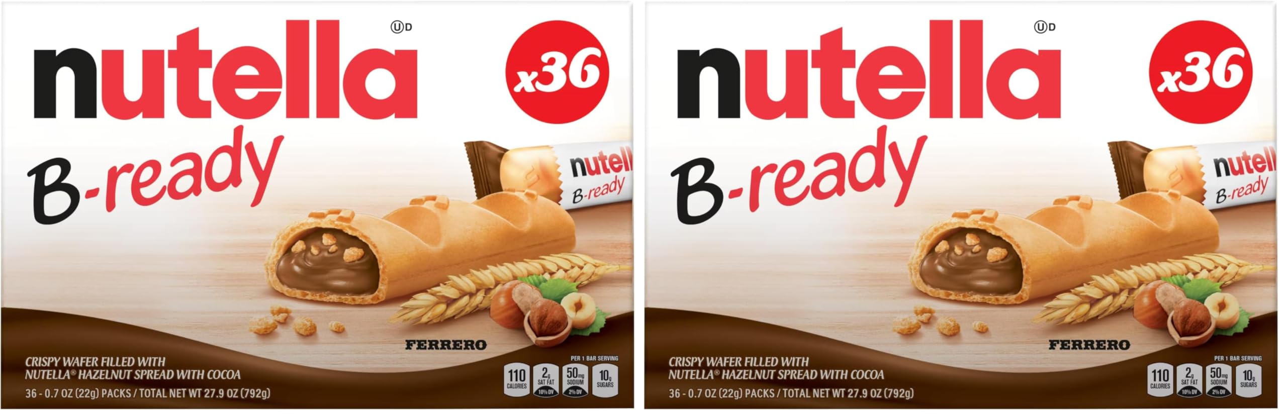 Nutella B-Ready, 36 ct,1.74 lbs