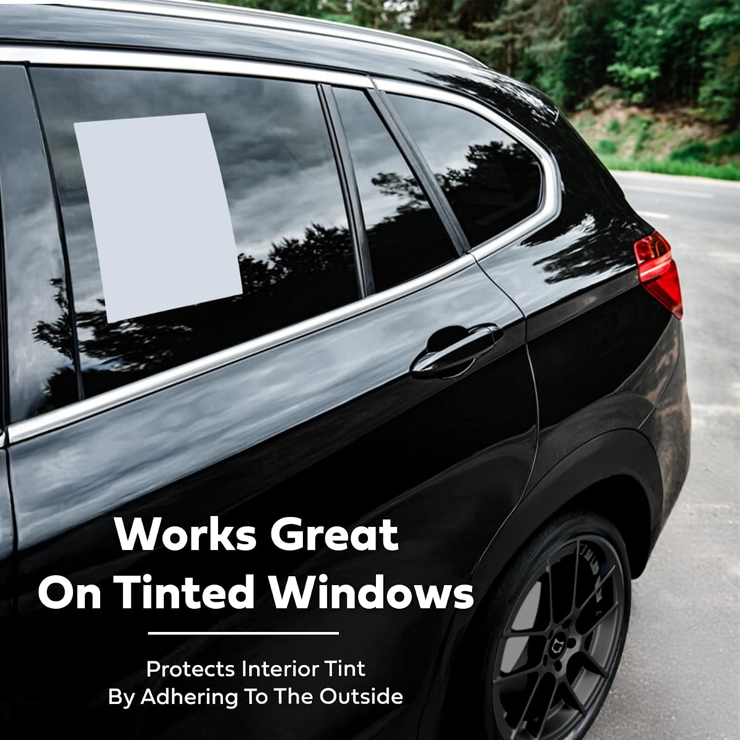 Window Stickers for Car Dealers -Plain Blank White - Exterior, 'Outdoor' | 8.5" x 11" | (100 Pack) (Laser Printer Only) (Adhesive)