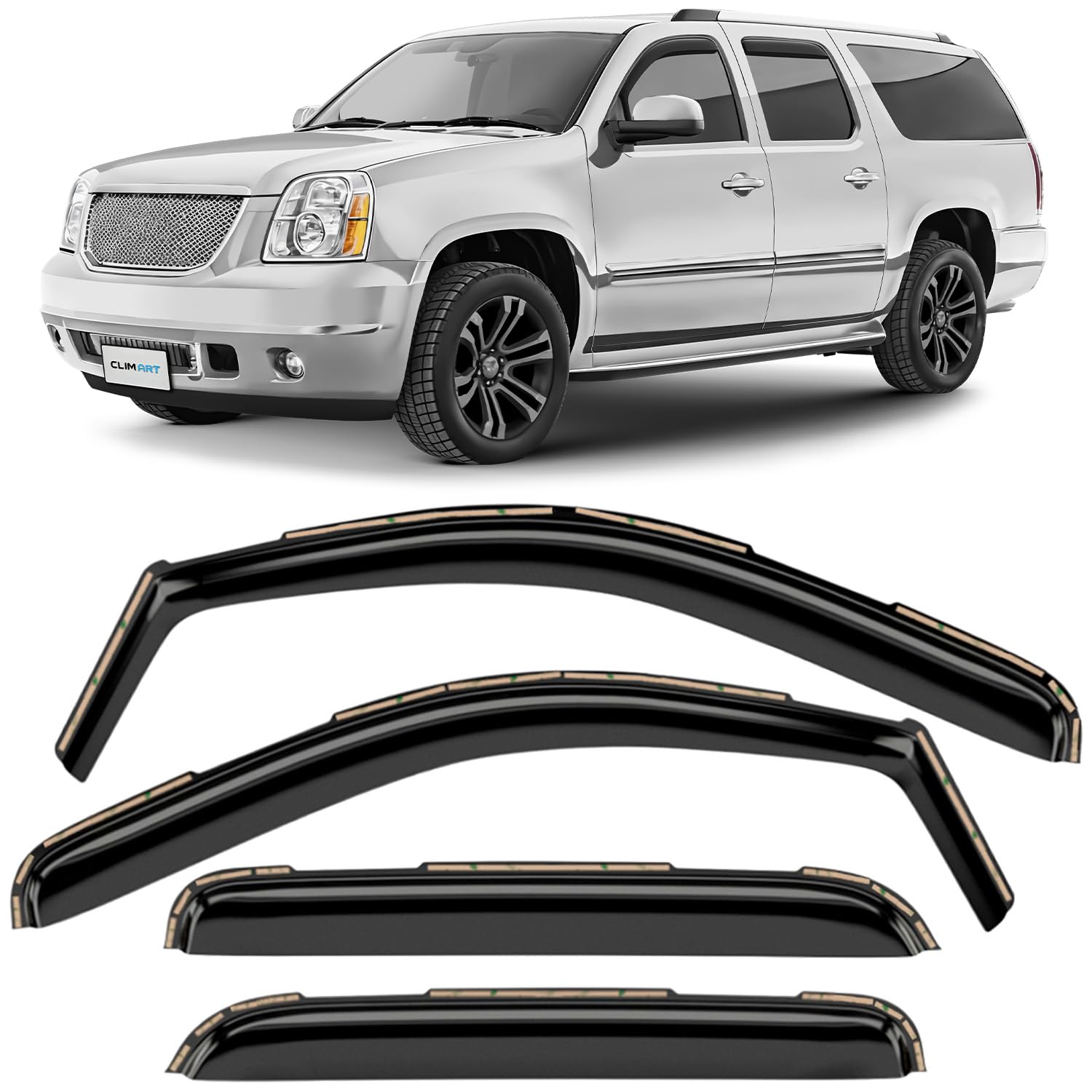 CLIM ART in-Channel Incredibly Durable Rain Guards for Honda Accord 2013-2017 Sedan, Original Window Deflectors, Vent Window Visors, Vent Deflector, 4 pcs. - 613274