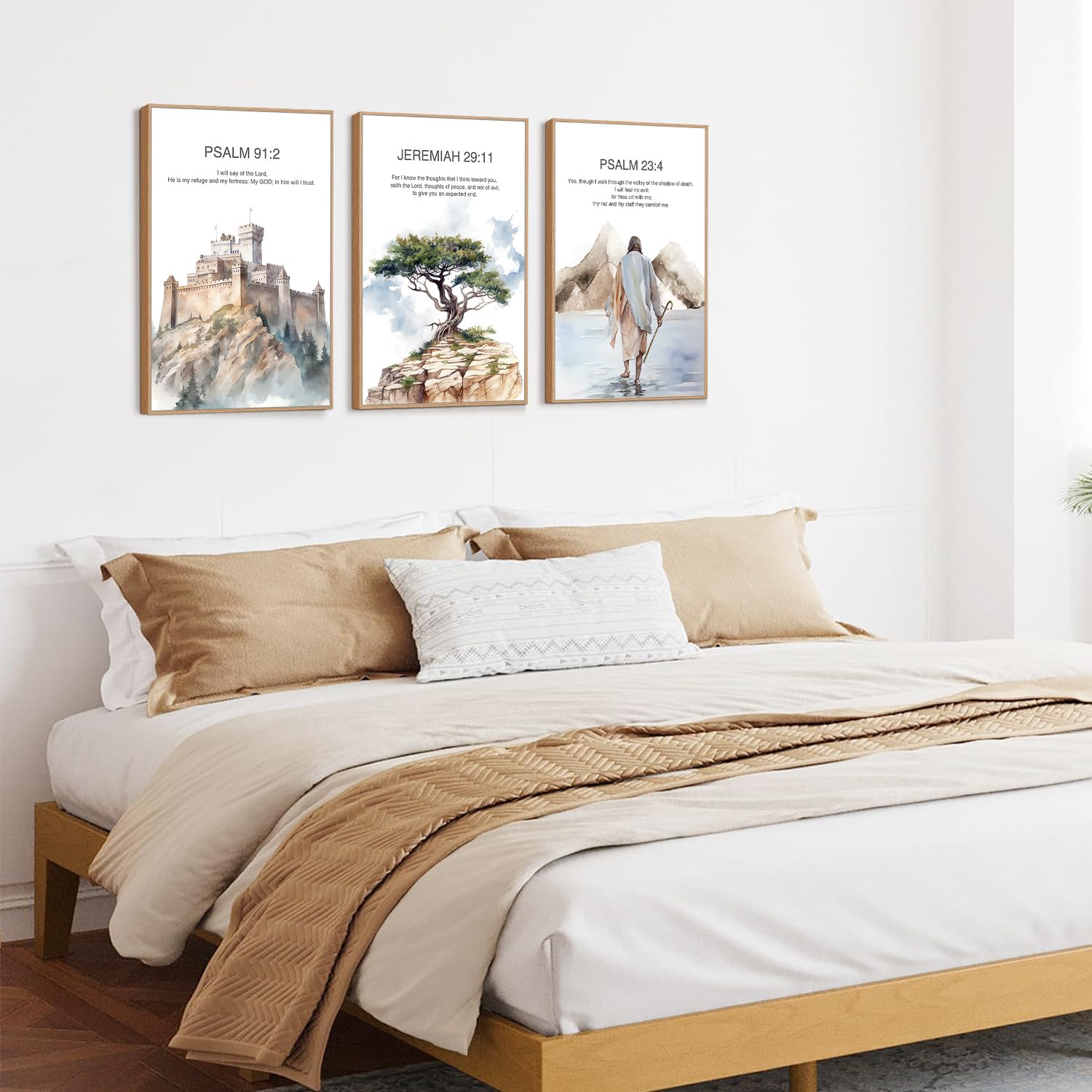 CHDITB Abstract Modern Framed Canvas Wall Art Set, Contemporary Artwork for Home Decor, Neutral Pastel Illustration Wall Painting, Nordic Minimal Zen Art Prints for Living Room Office-16 x24 x3