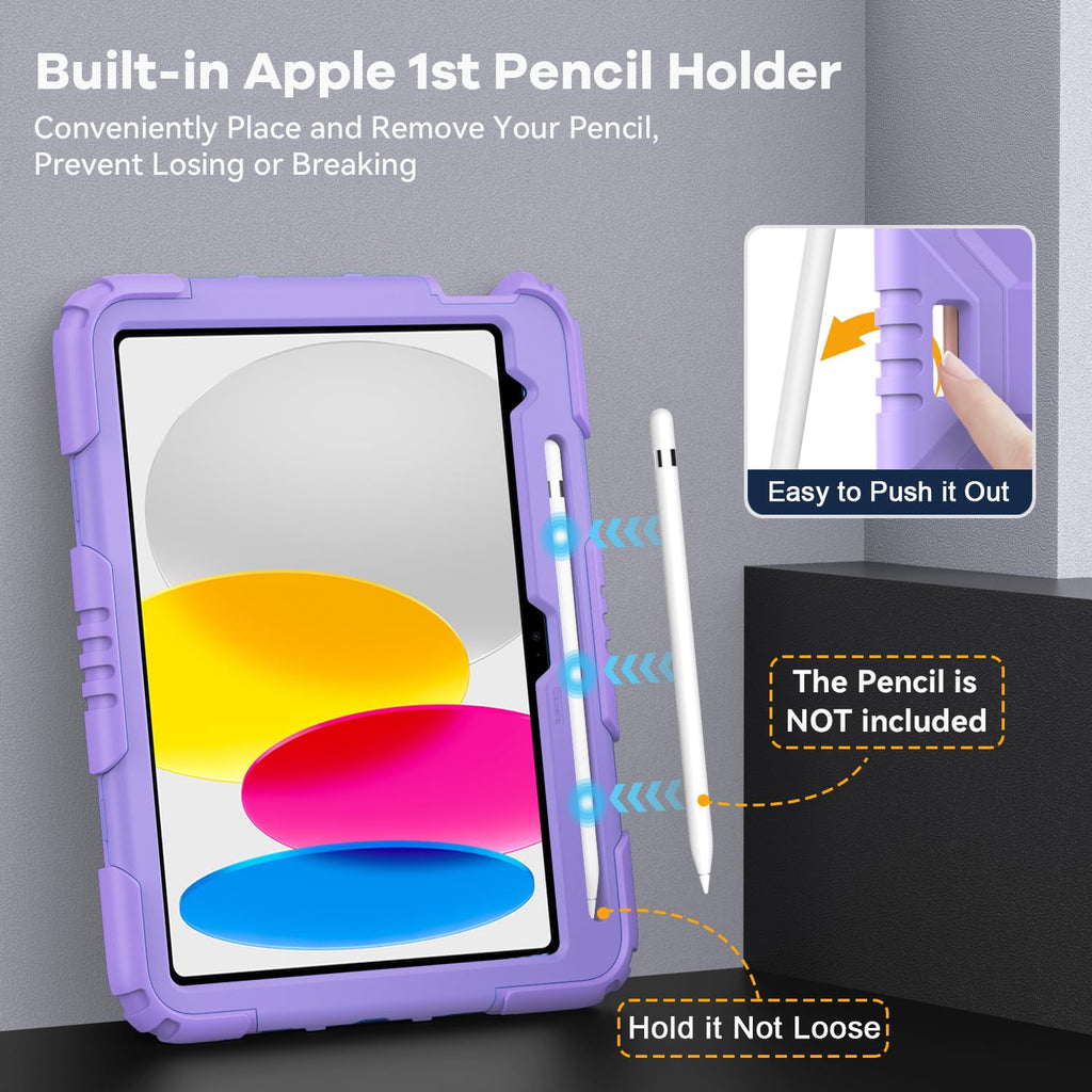 OKP Case for iPad 9th/ 8th/ 7th Generation (2021/2020/2019), Heavy Duty 10.2 inch iPad Shockproof Rugged Protective Cover with Built-in Stand, Hard iPad 9 8 7 Gen Cases for Kids Girls Boys, Black
