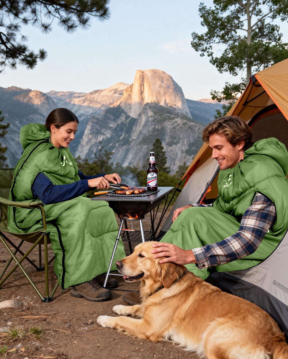 Sportneer Wearable Sleeping Bag for Adults & Kids – Walkable with Arm Zippers, Warm Weather & Cold Waterproof, Compact for Camping, Stadiums, Travel, Backpacking & Car Use
