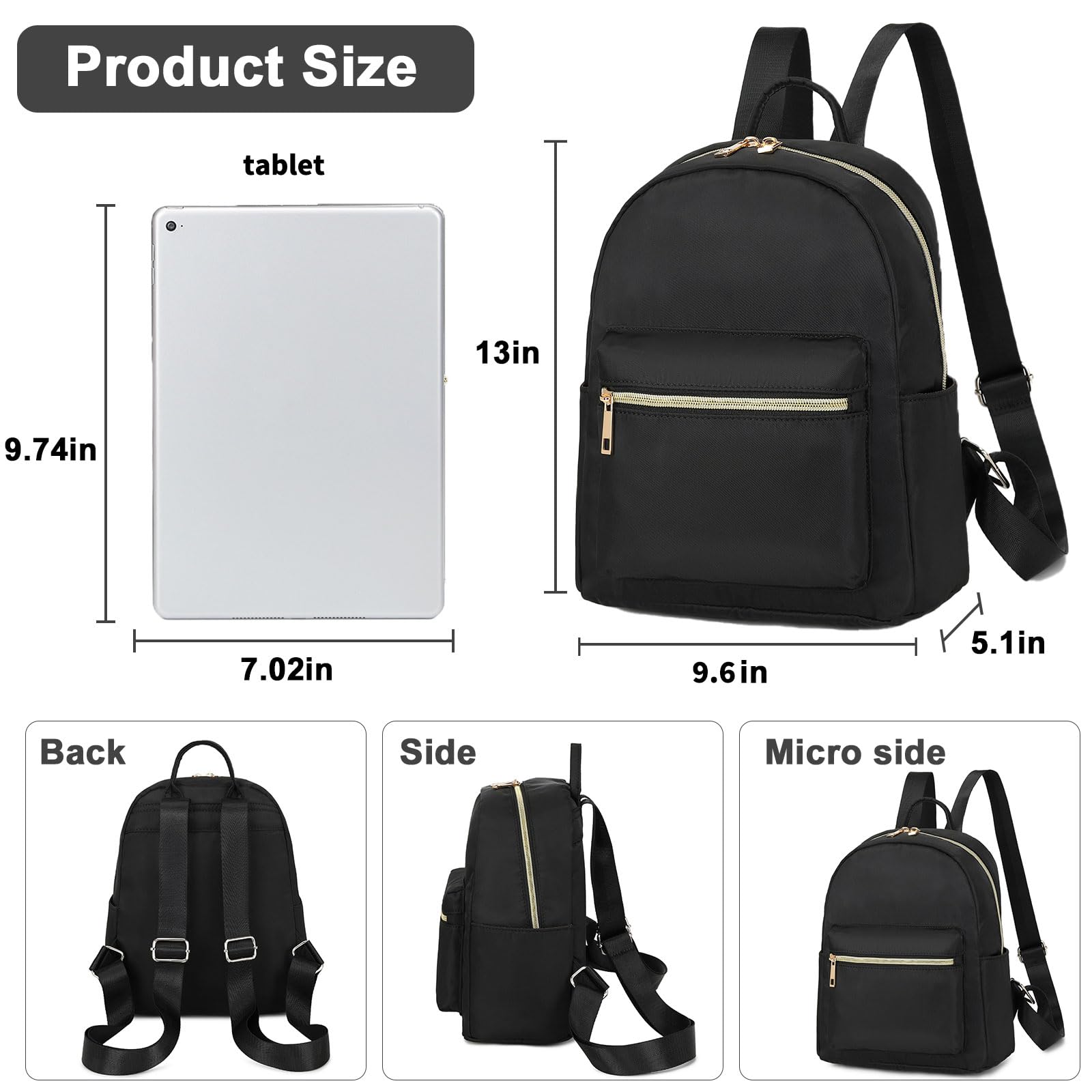 BTOOP Mini Backpack Women Girls Water-resistant Small Backpack Purse Shoulder Bag for Womens Adult Kids School Travel