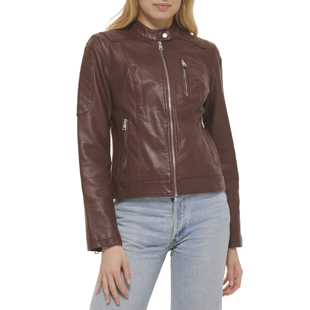 LEVI'S womens Faux Leather Motocross Racer Jacket (Standard and Plus)