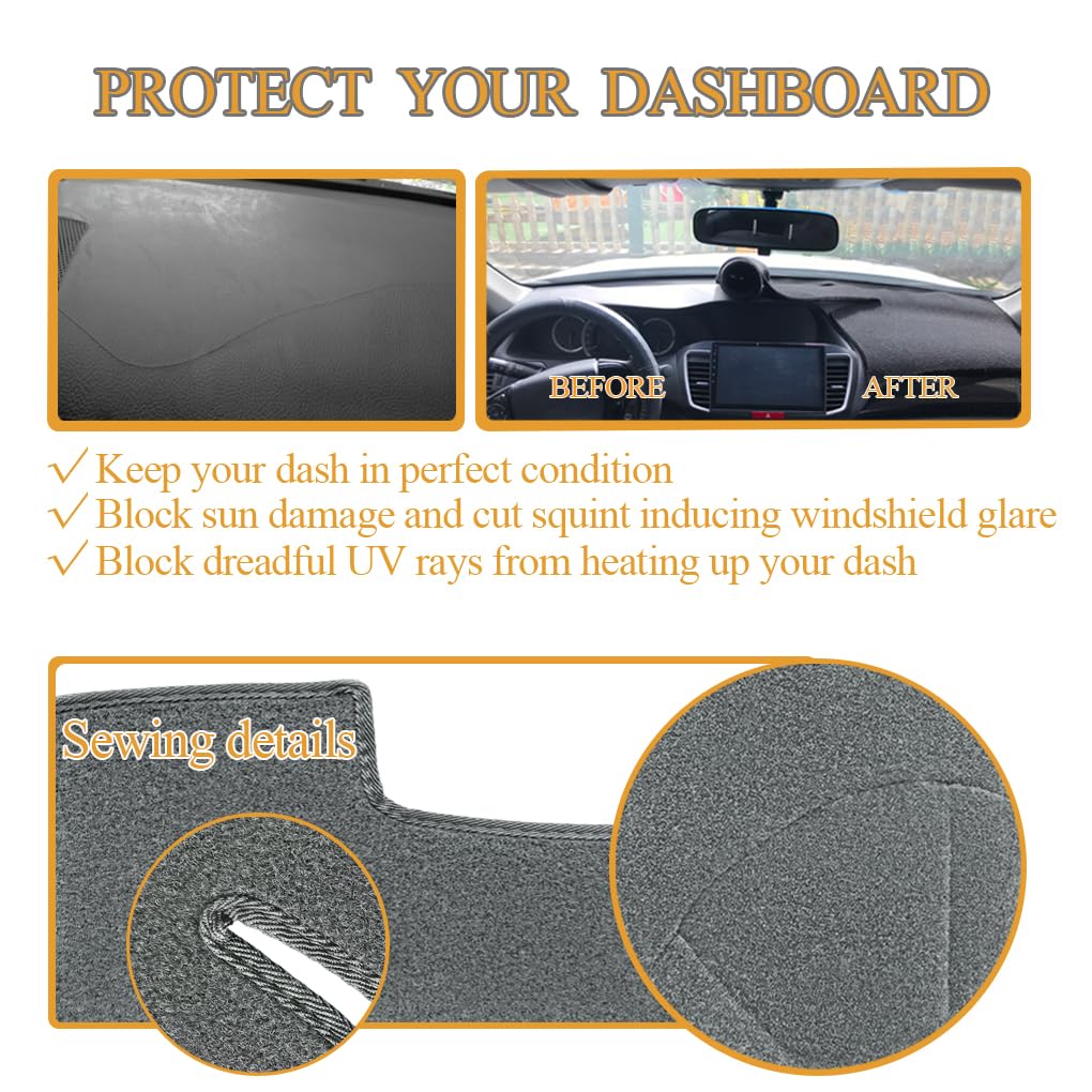 Dash Cover Fit for Chevy Chevrolet Silverado 1500 LT/WT 2500HD 3500HD 2007-2013, GMC Sierra 2007-2013 Dashboard Mat Carpet (08-13 Beige) Y74