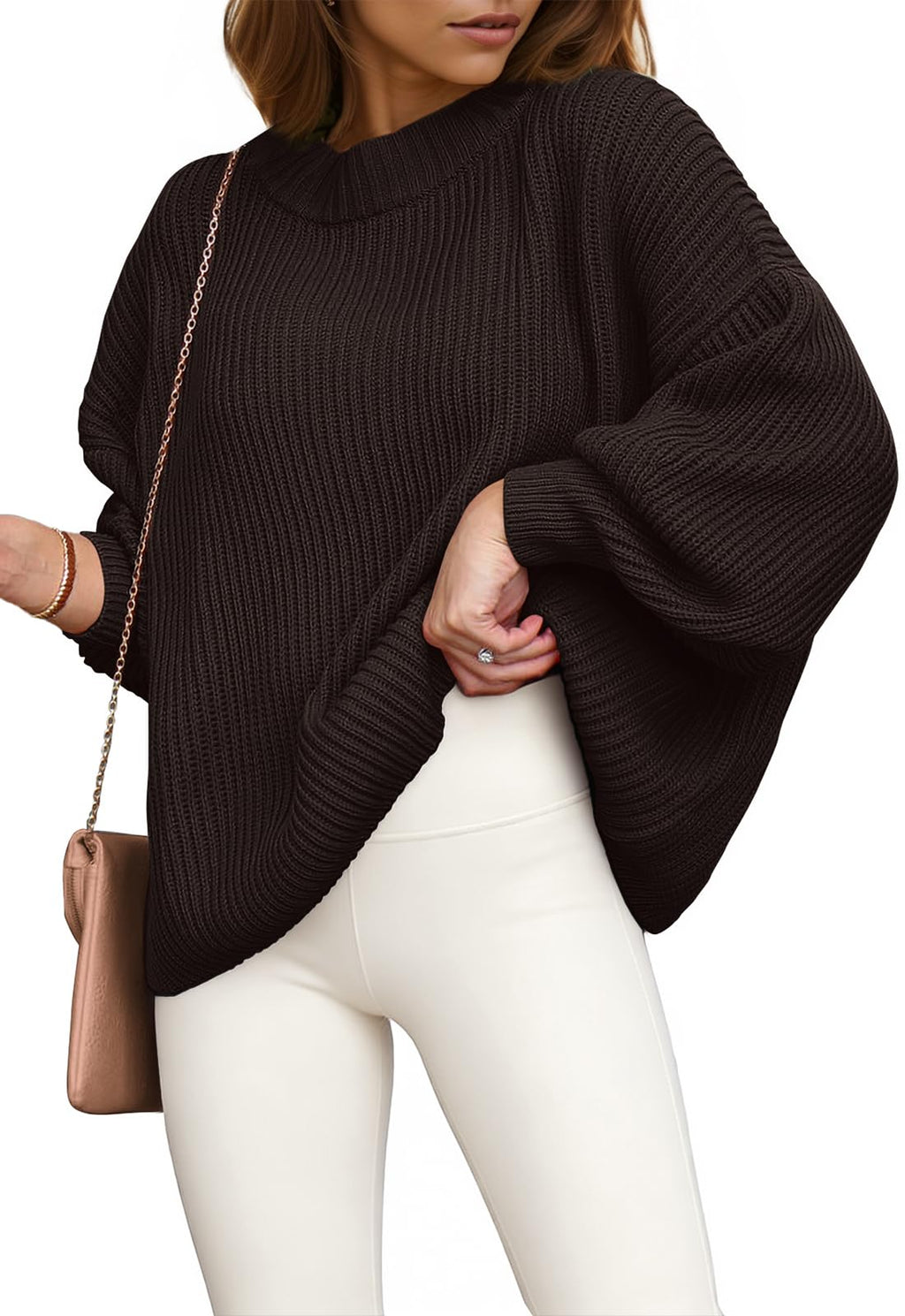 PRETTYGARDEN Womens Sweaters Spring 2026 Oversized Chunky Knitted Pullover Sweater Casual Long Sleeve Crewneck Cute Sweaters