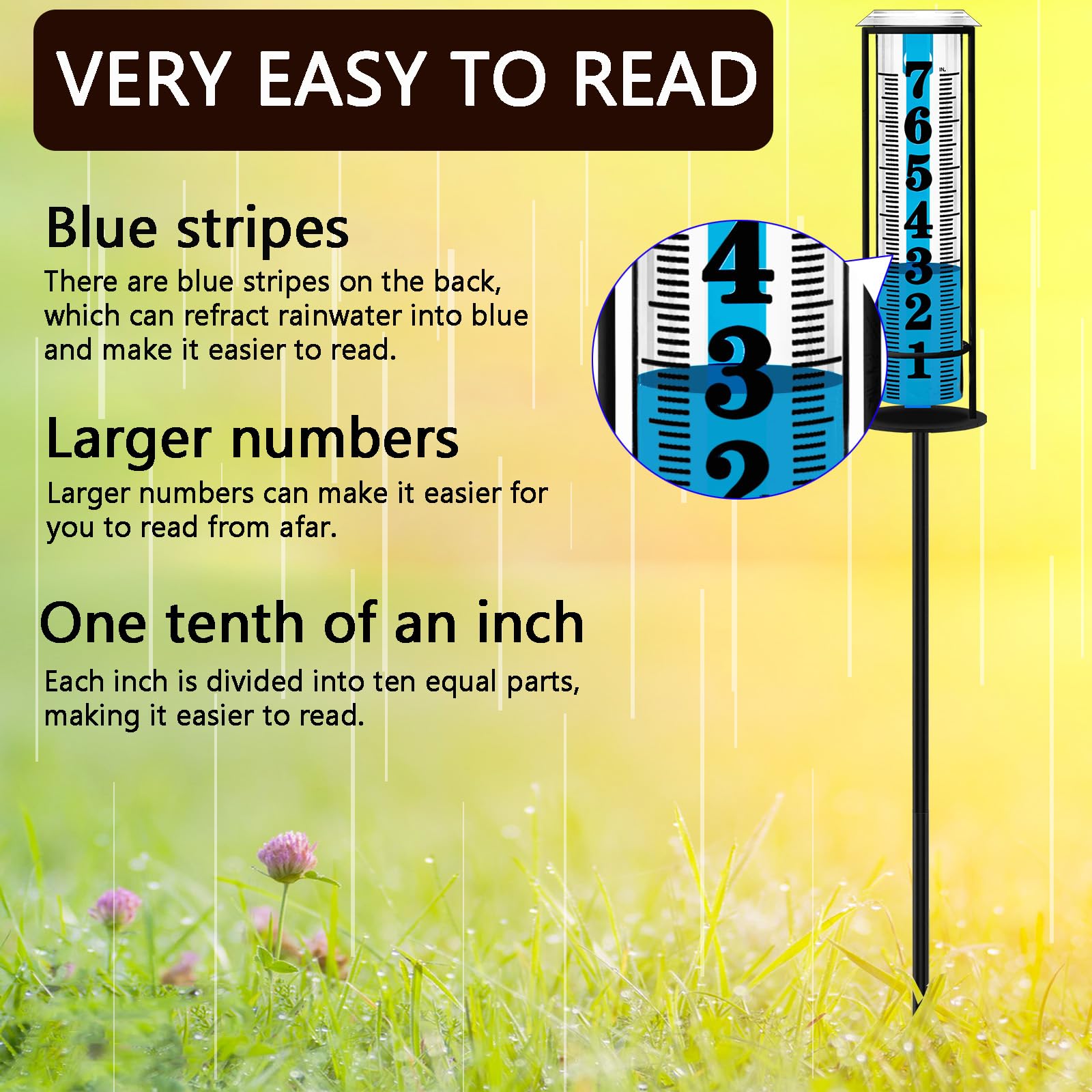 Weather Station with Rain Gauge Outdoor, Home Weather Stations Wireless Indoor Outdoor with Digital Rain Gauges, Thermometer, Barometer, Hygrometer, Atomic Clock, Weather Forecast, with 3 Sensor