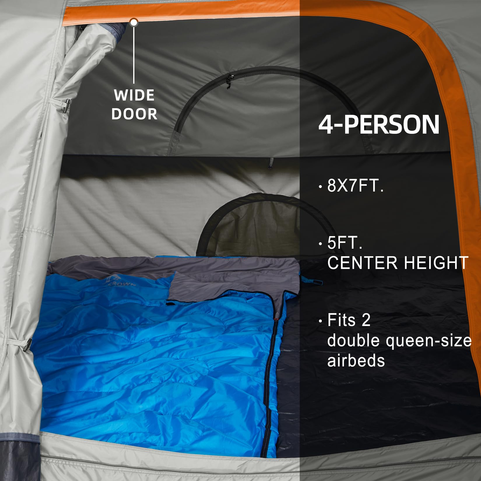 CAMEL CROWN Tents for Camping 4/6 Person Tent Waterproof Easy Setup Backpacking Tents