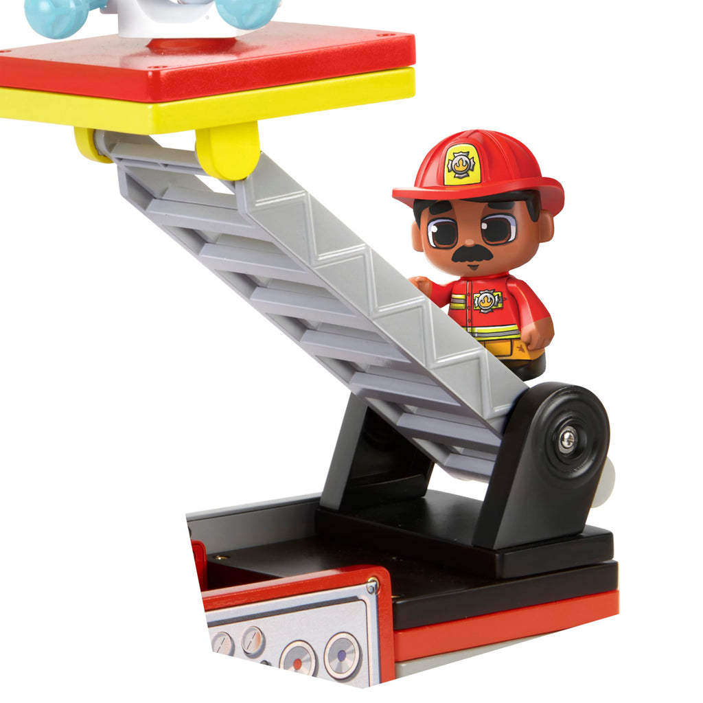 Tile Town Fire Station Magnetic Tiles Set, 66 Piece Kids Magnet Toy, Innovative Action Play Magnetic Tile Building Set Ages 3-6, Amazon Exclusive