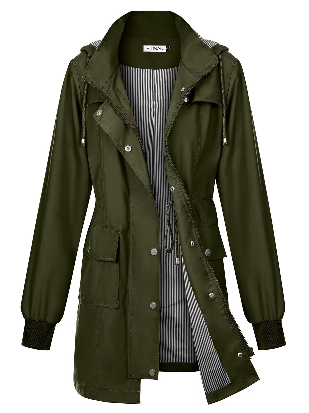 PITINAN Rain Jackets For Women Waterproof Rain Coats with Hood Lightweight Windbreaker Outdoor Womens Raincoats
