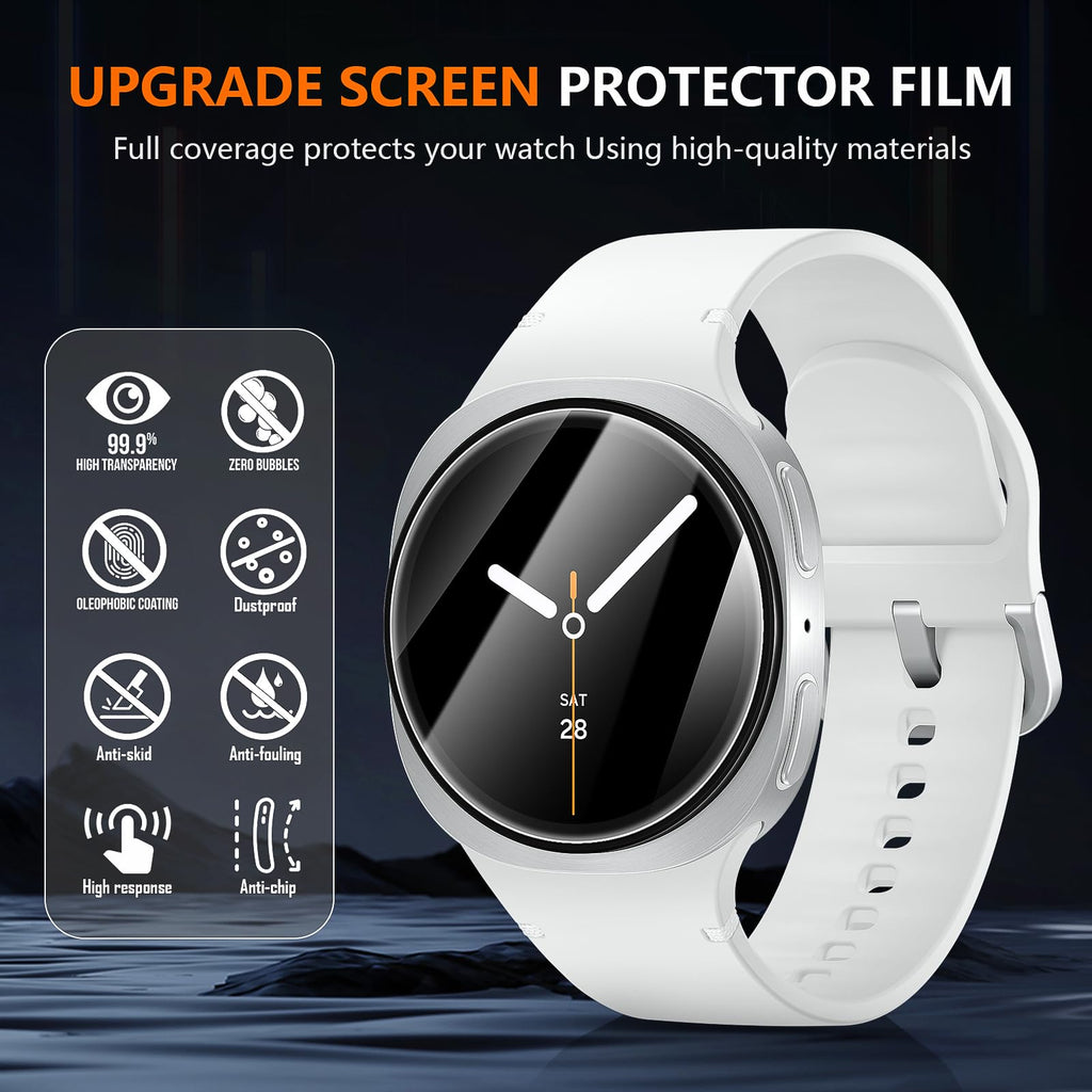 Suoman 4-Pack for Samsung Galaxy Watch 4 Classic 46mm Tempered Glass Screen Protector for Galaxy Watch 4 Classic 46mm Smartwatch [2.5D 9H Hardness] [Anti-Scratch]