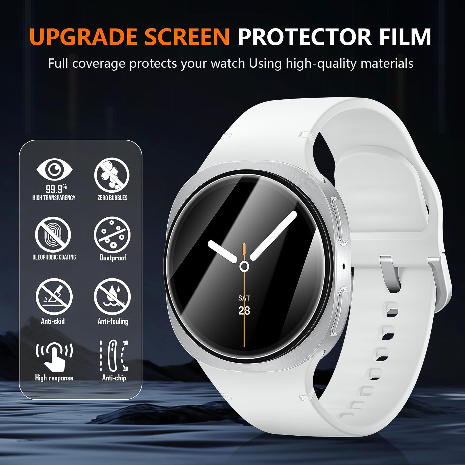 Suoman 4-Pack for Samsung Galaxy Watch 4 Classic 46mm Tempered Glass Screen Protector for Galaxy Watch 4 Classic 46mm Smartwatch [2.5D 9H Hardness] [Anti-Scratch]