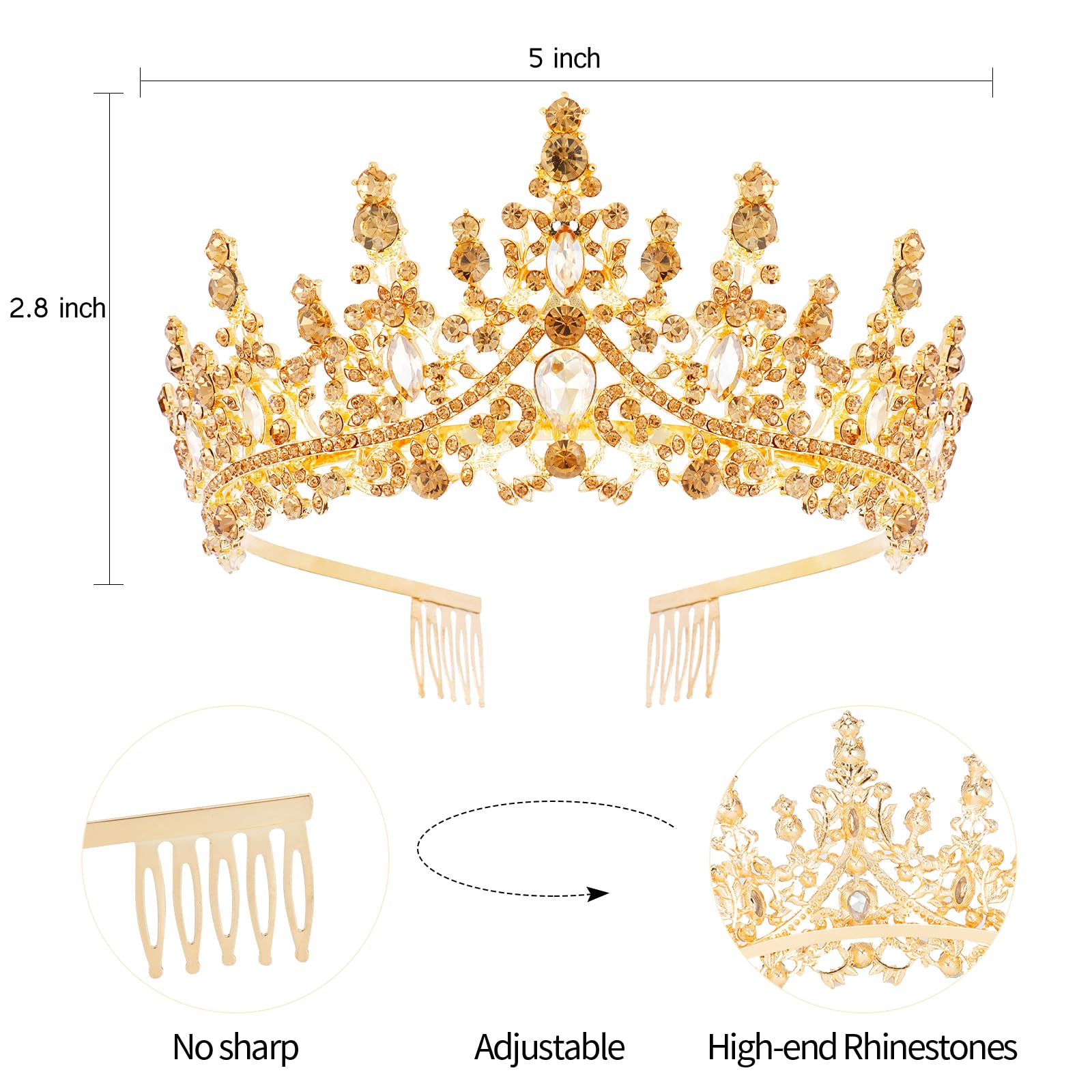 VELSCRUN AB Silver Crystal Birthday Queen Tiara Crowns for Women Girls Birthday Queen Headband Sash Elegant Princess Crown with Combs Hair Accessories Happy Birth Party Decorations Mom Gift