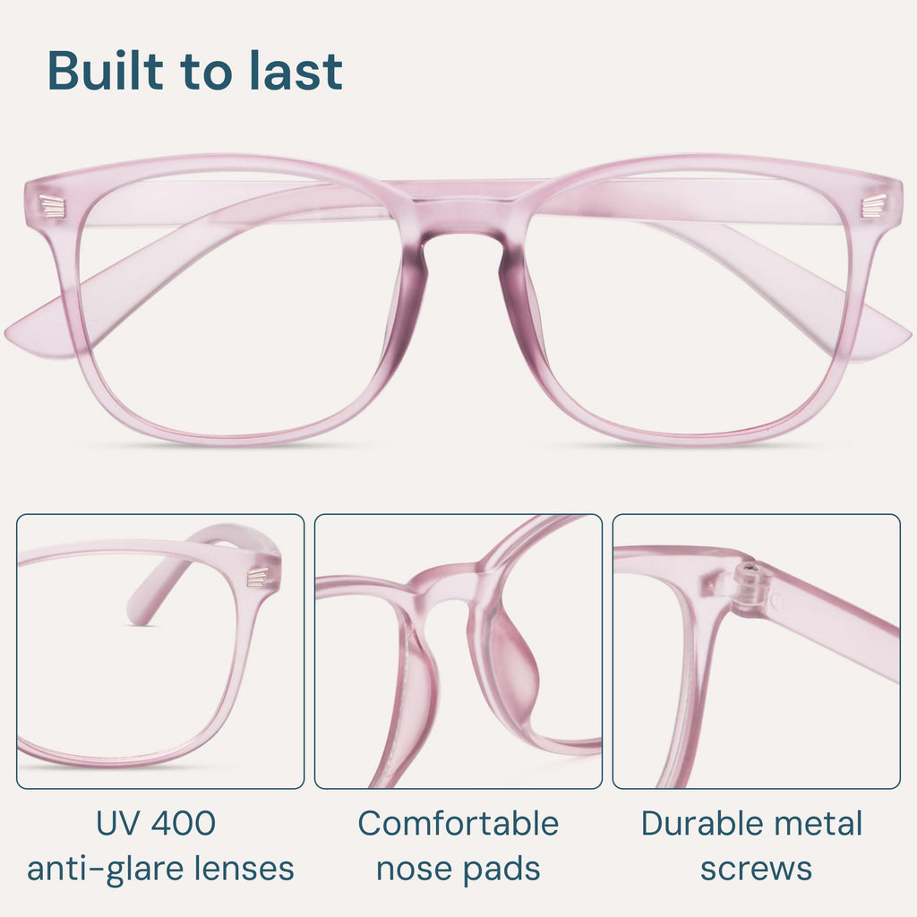 Gaoye Transparent, Clear Blue Light Glasses for Computer & Gaming - Anti UV Ray Lenses, Scratch-Resistant & Comfort Fit