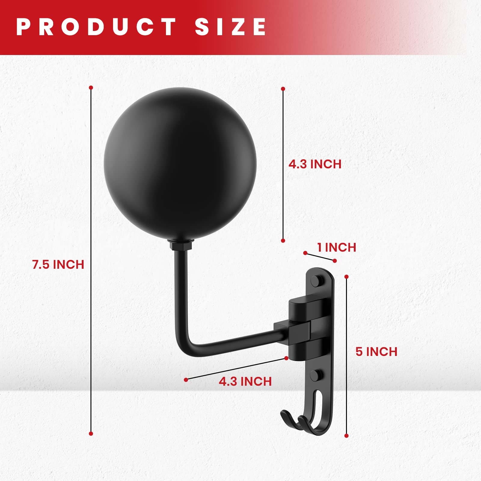 Helmet Hanger Wall Mount 180° Swivel Helmet Holder for Motorcycle Bike Racing Outerwear Sports Gear