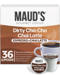 Maud's Chai Tea Latte Pods, 18 ct, Single Serve Tea Pods - 100% Gourmet Blended Tea Leaves, Compatible with Keurig K Cups Maker