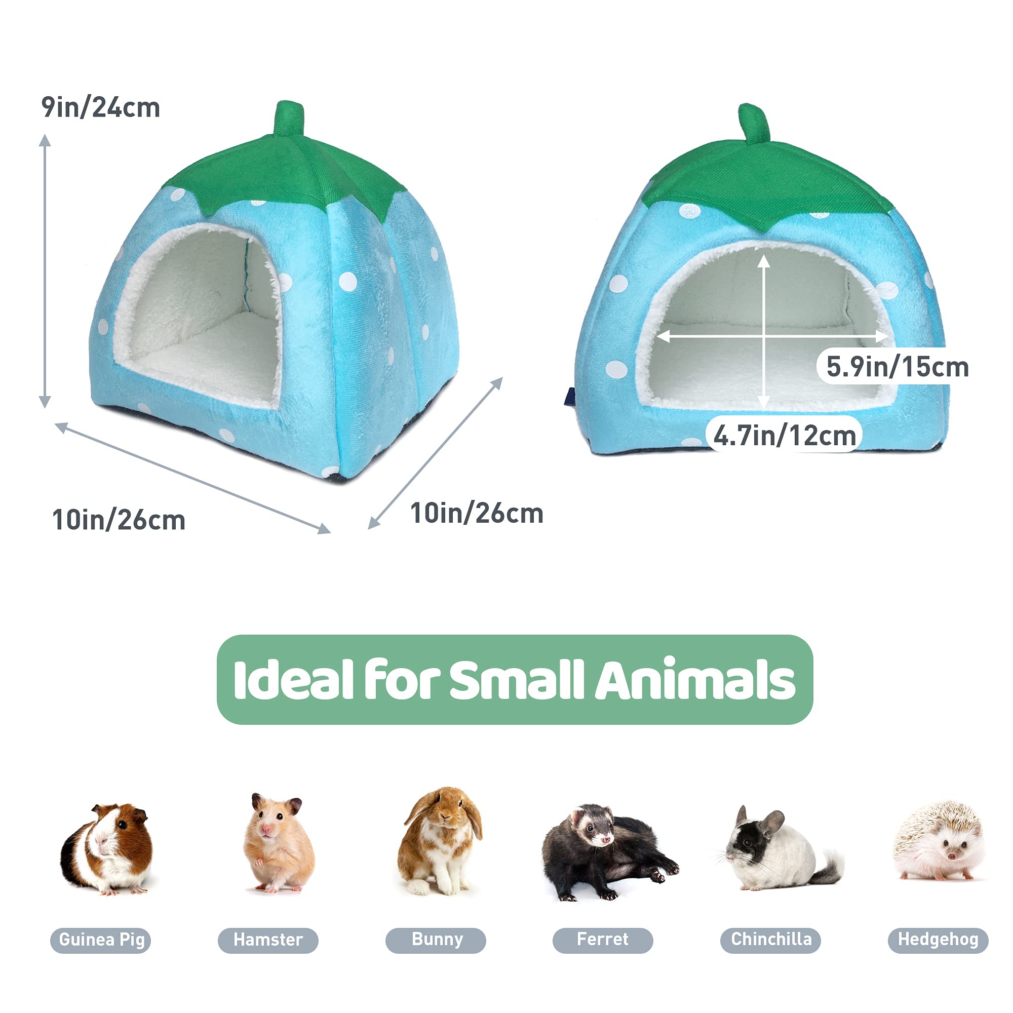 Guinea Pig Hideout Bed Dwarf Rabbit House Cave Accessories Cozy Hide-Out for Little Bunny Hedgehog Ferret Chinchilla&Other Small Animals
