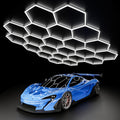 MODERN Hexagon LED Light,105W 12600LM 6500K, 3 Hexagonal LED Shop Light for Auto Shops, Malls & Work Areas
